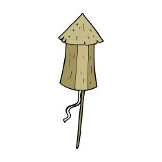 cartoon old wooden firework N14