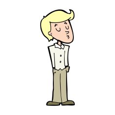 cartoon calm man N14