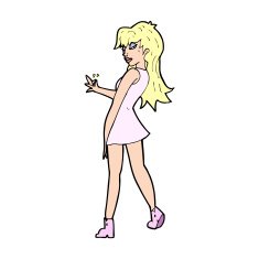 cartoon woman posing in dress N57