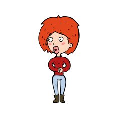 cartoon surprised woman N347