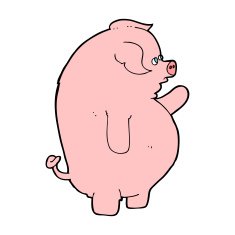 cartoon fat pig N11