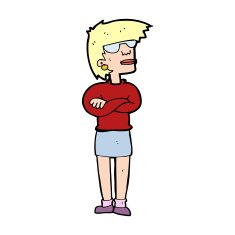 cartoon annoyed woman N284
