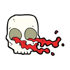 cartoon gross skull N22