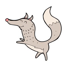 cartoon happy wolf N33