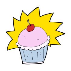 cartoon cupcake N209