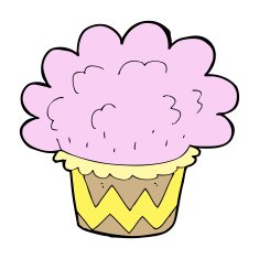 cartoon cupcake N210