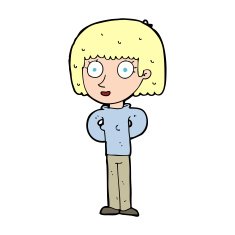 cartoon staring woman N56