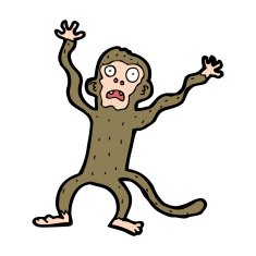 cartoon frightened monkey N15