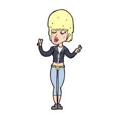 cartoon cool girl N44