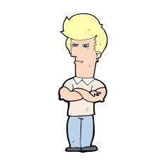 cartoon man with folded arms N47