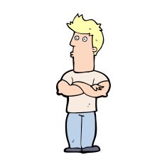 cartoon man with folded arms N48