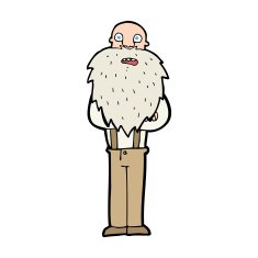 cartoon bearded old man N58