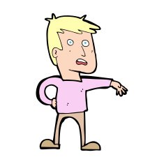 cartoon man making camp gesture N47