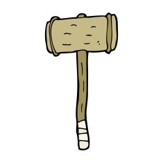 Cartoon Wooden Hammer N24