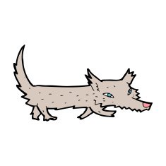 cartoon little wolf N131