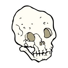 cartoon spooky skull N258