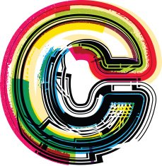Colorful Grunge LETTER c