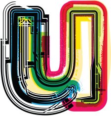 Colorful Grunge LETTER U N2