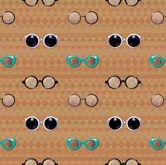 Hipster Glasses Vector Seamless Pattern