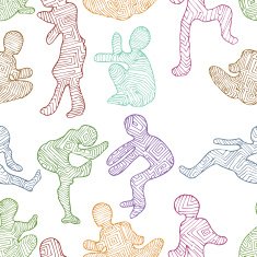 figurative people seamless pattern
