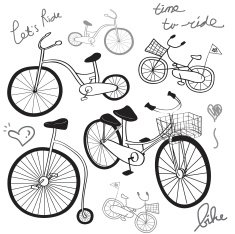 Bicycle Various Doodle