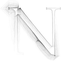Hand draw font LETTER N Vector illustration