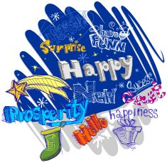 New year doodle wish