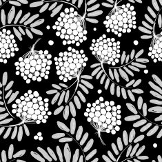 Rowan branch with berries seamless pattern for your design