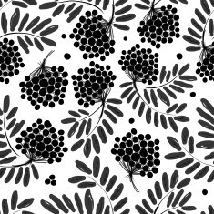 Rowan branch with berries seamless pattern for your design N2