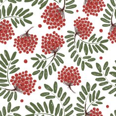 Rowan branch with berries seamless pattern for your design N3