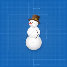 Snowman symbol drawn as blueprint N2