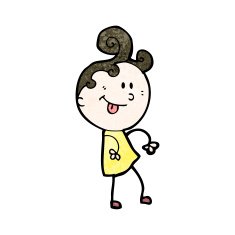 cartoon ditsy doodle girl N2