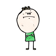 cartoon grumpy doodle man N2