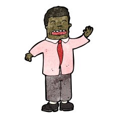 cartoon waving man N101