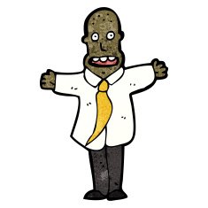 cartoon businessman shrugging shoulders N19
