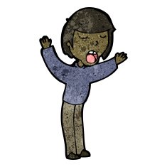 Cartoon Boy Singing N18