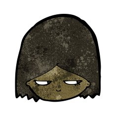 cartoon woman looking sideways N16