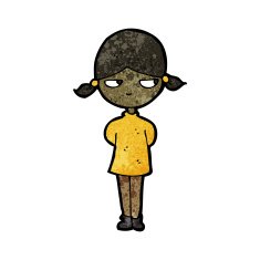 cartoon grumpy girl N3