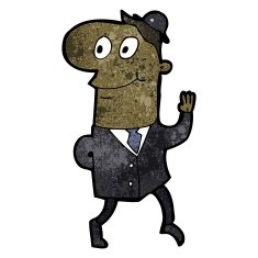 cartoon waving businessman N4