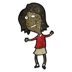 cartoon happy woman N388
