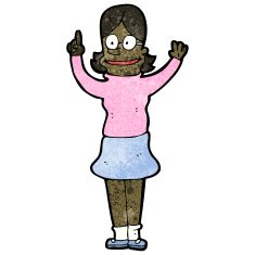 cartoon clever woman with idea N4