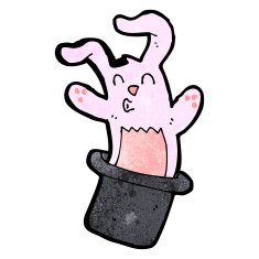 rabbit in hat trick cartoon N10