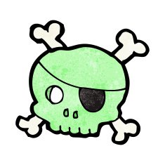 cartoon spooky pirate skull N7