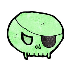cartoon spooky pirate skull N9