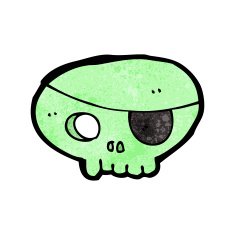 cartoon spooky pirate skull N10