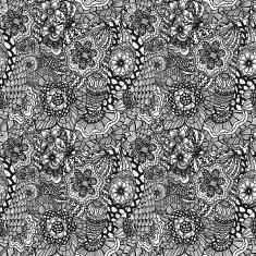 hand drawn seamless flower pattern