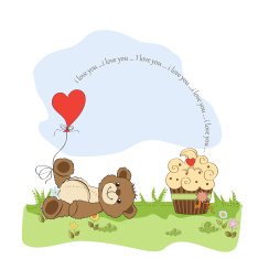 cute love card with teddy bear N9