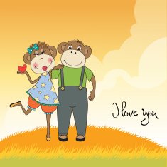 monkeys couple in love N6