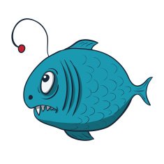 Funny cartoon fish Vector illustration