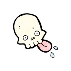 Cartoon Skull Sticking Out Tongue N8